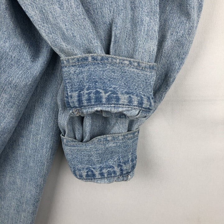 Levi's long-sleeved denim shirt, men's size M cotton Blue type light blue Vintage Second Hand