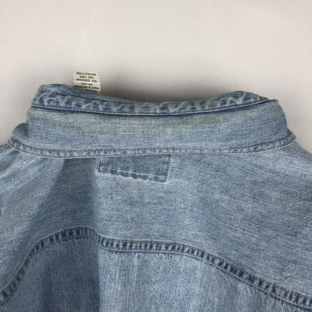 Levi's long-sleeved denim shirt, men's size M cotton Blue type light blue Vintage Second Hand