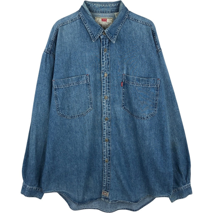 90'S Levi's Long-Sleeve Denim Shirt, Made in Indonesia, Men's Size L (Equivalent), Vintage cotton blue type Vintage Second Hand