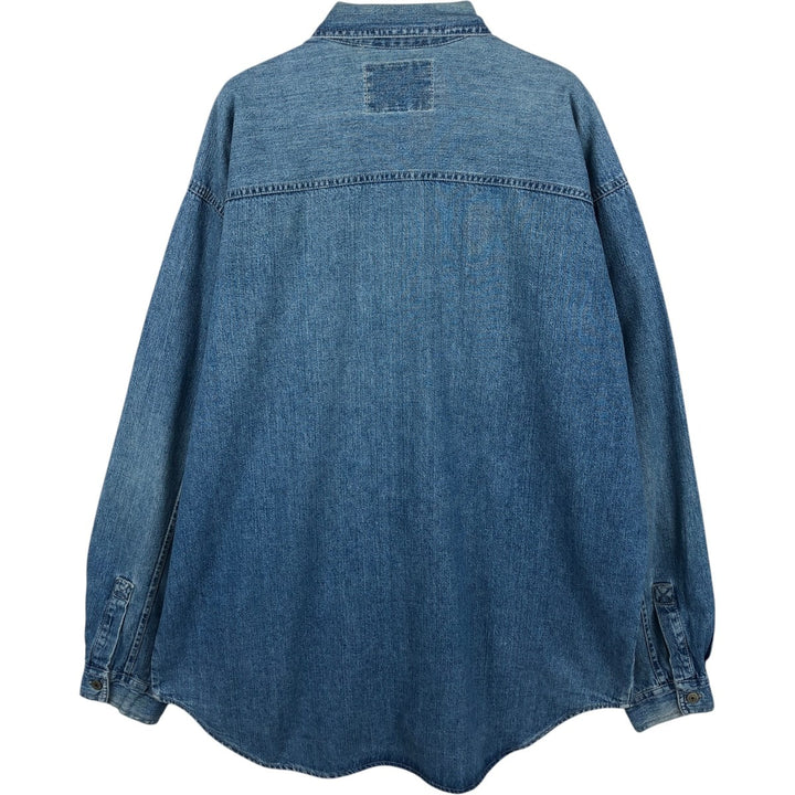 90'S Levi's Long-Sleeve Denim Shirt, Made in Indonesia, Men's Size L (Equivalent), Vintage cotton blue type Vintage Second Hand