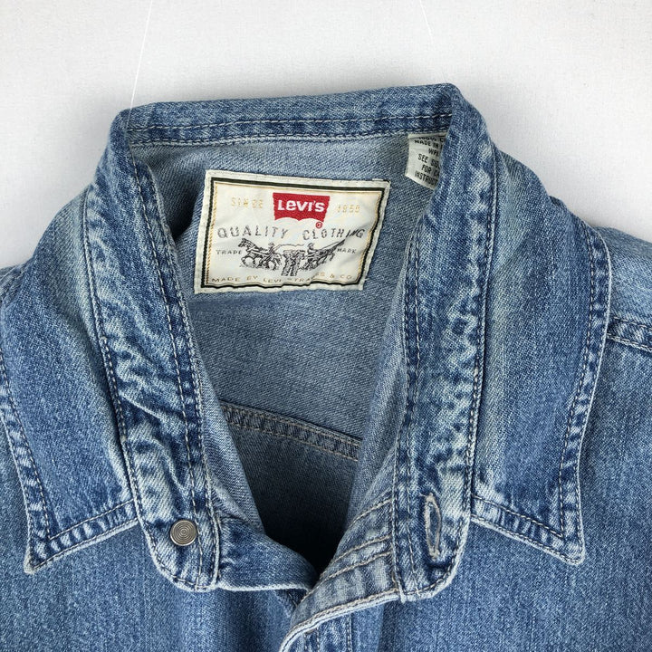 90'S Levi's Long-Sleeve Denim Shirt, Made in Indonesia, Men's Size L (Equivalent), Vintage cotton blue type Vintage Second Hand