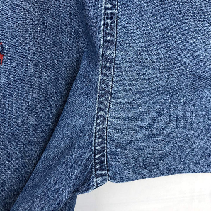 Ralph Lauren long sleeve button down denim shirt, men's XL size cotton blue type Vintage Second Hand