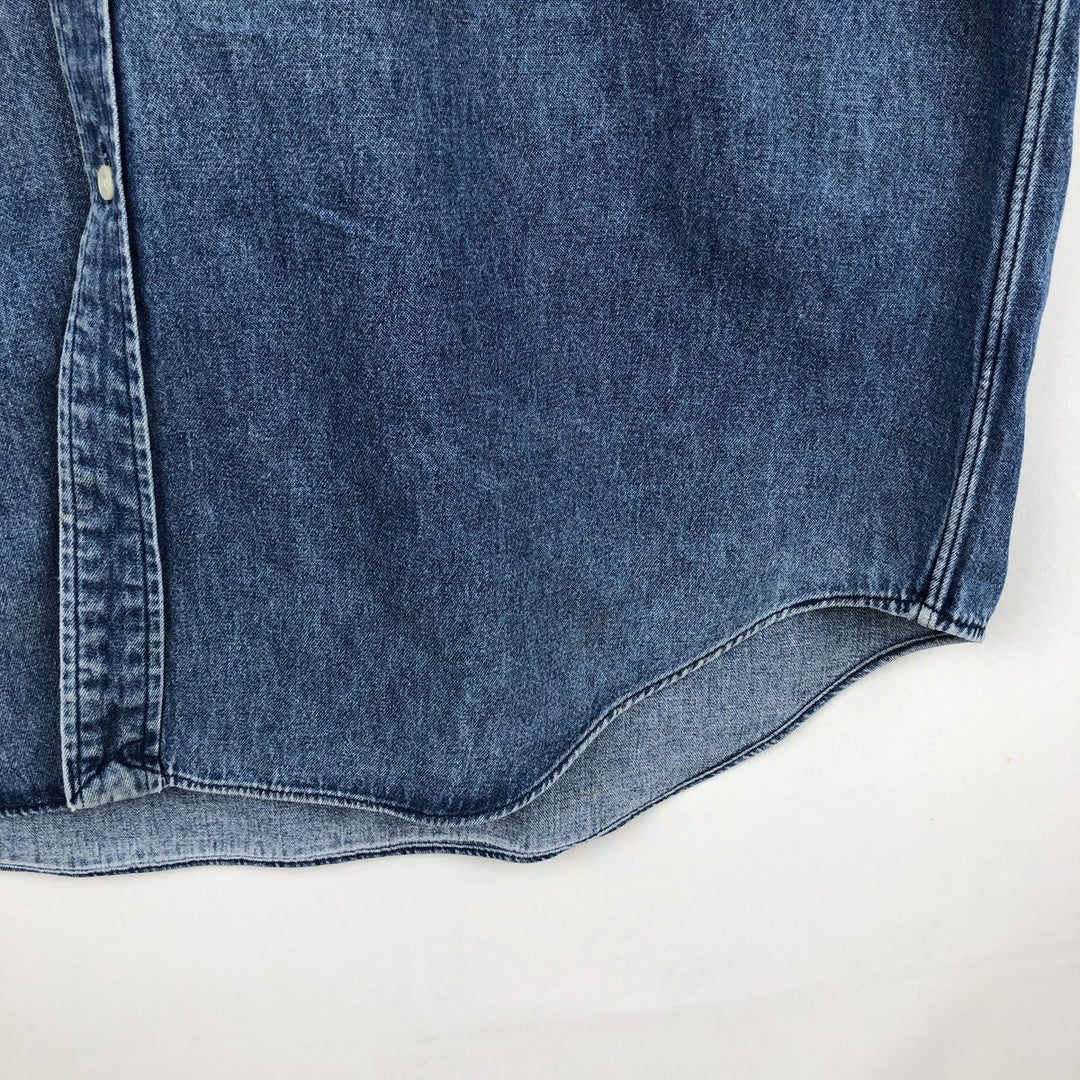 Ralph Lauren long sleeve button down denim shirt, men's XL size cotton blue type Vintage Second Hand