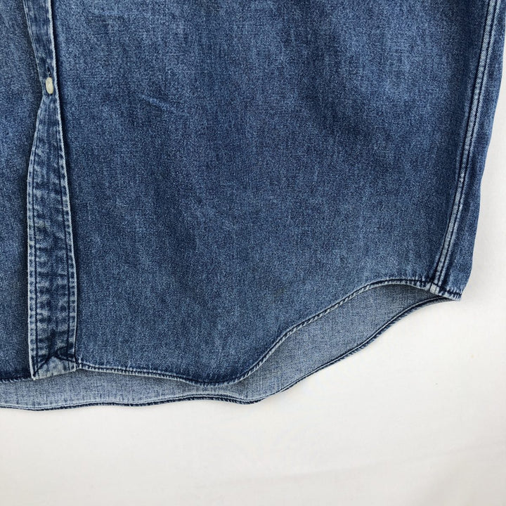 Ralph Lauren long sleeve button down denim shirt, men's XL size cotton blue type Vintage Second Hand