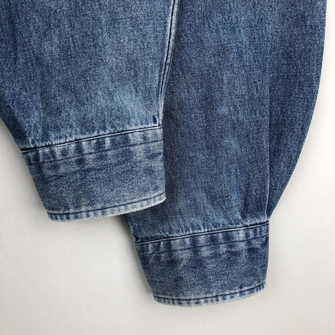 Ralph Lauren long sleeve button down denim shirt, men's XL size cotton blue type Vintage Second Hand