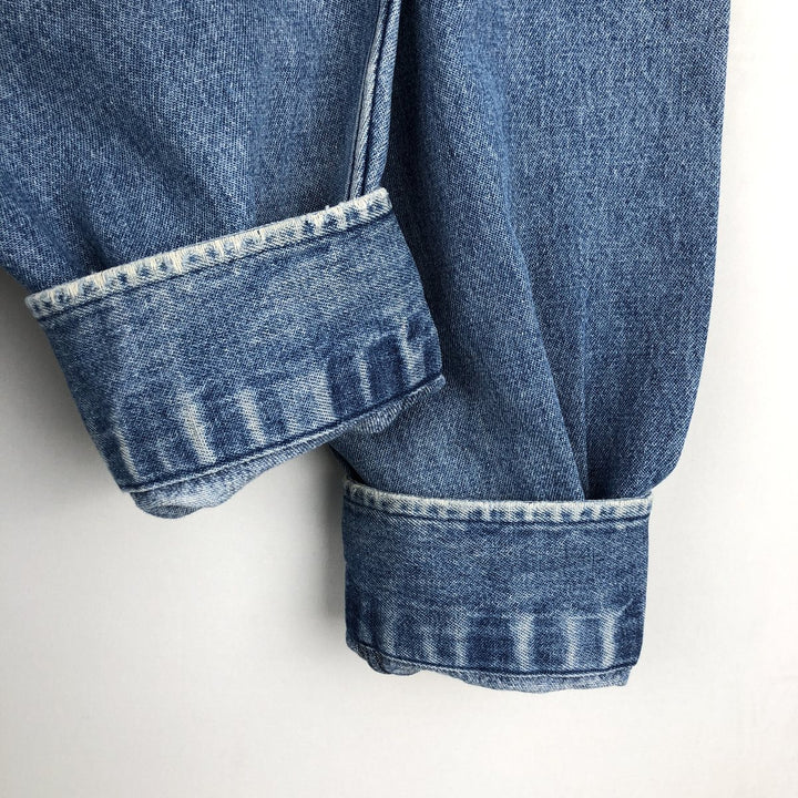 Ralph Lauren long sleeve button down denim shirt, men's XL size cotton blue type Vintage Second Hand