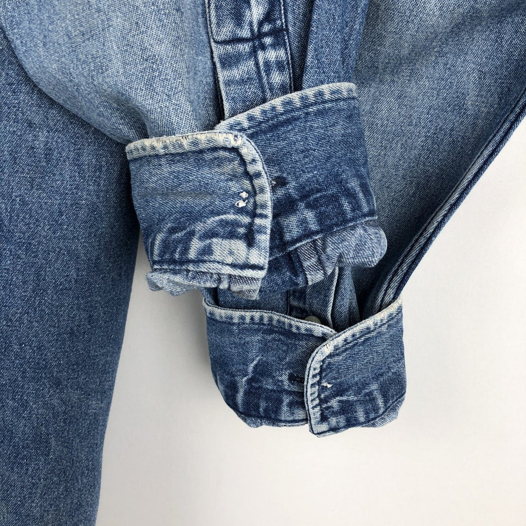 Ralph Lauren long sleeve button down denim shirt, men's XL size cotton blue type Vintage Second Hand