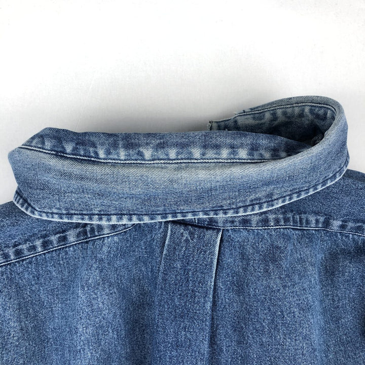 Ralph Lauren long sleeve button down denim shirt, men's XL size cotton blue type Vintage Second Hand