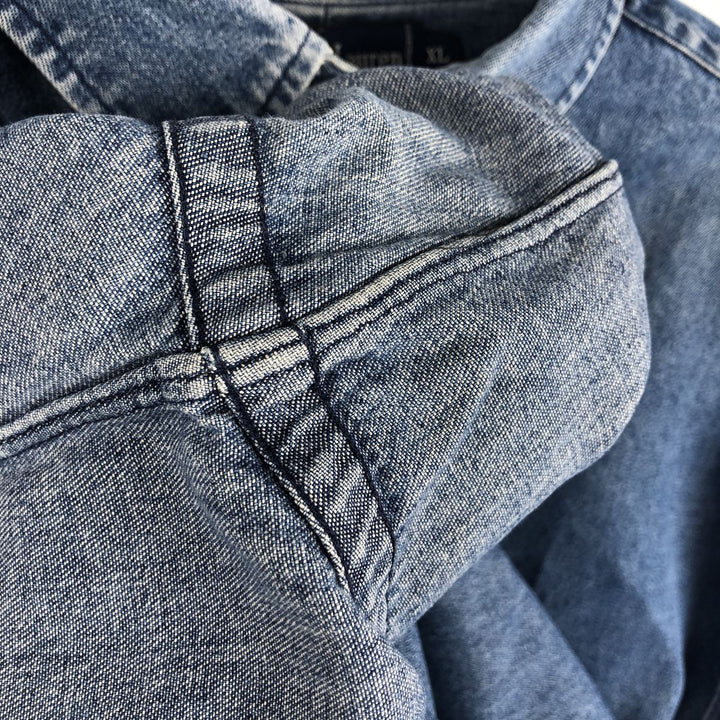 Ralph Lauren long sleeve button down denim shirt, men's XL size cotton blue type Vintage Second Hand