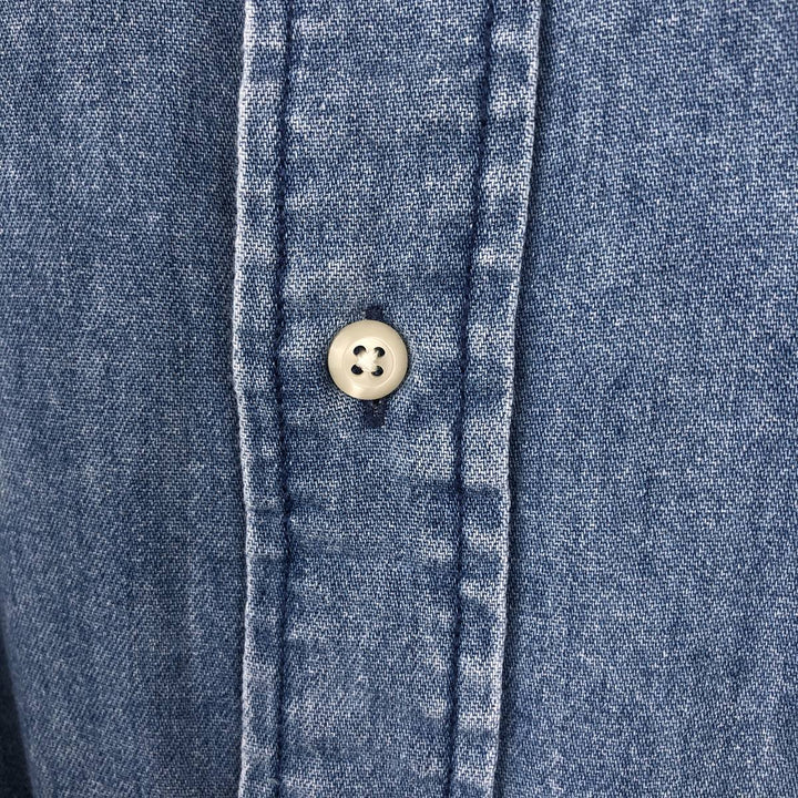 Ralph Lauren POLO SPORT long-sleeved denim shirt, men's size L (approx.) cotton blue type Vintage Second Hand