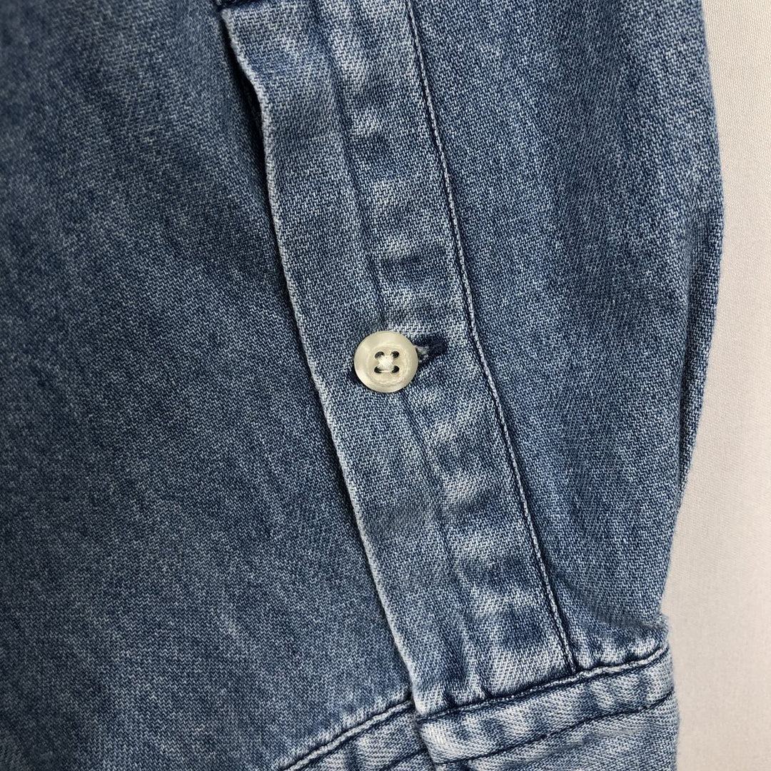 Ralph Lauren POLO SPORT long-sleeved denim shirt, men's size L (approx.) cotton blue type Vintage Second Hand