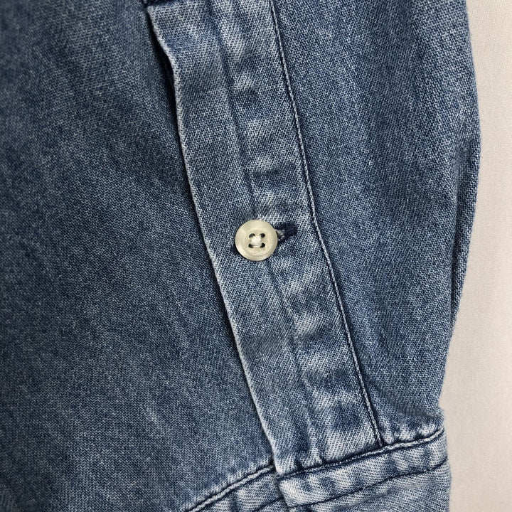 Ralph Lauren POLO SPORT long-sleeved denim shirt, men's size L (approx.) cotton blue type Vintage Second Hand