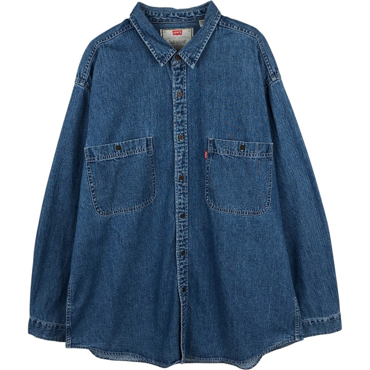 90'S Levi's Long-Sleeve Denim Shirt, Made in Indonesia, Men's Size XL (Equivalent), Vintage cotton blue type Vintage Second Hand