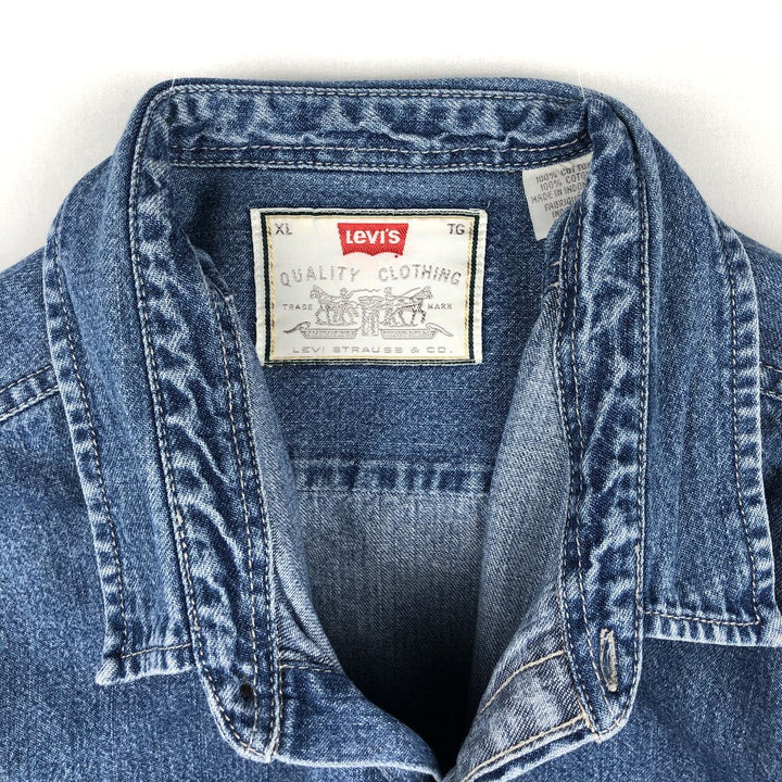 90'S Levi's Long-Sleeve Denim Shirt, Made in Indonesia, Men's Size XL (Equivalent), Vintage cotton blue type Vintage Second Hand