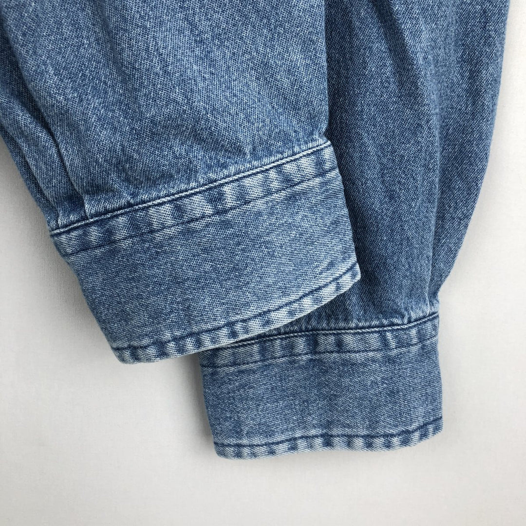 Ralph Lauren BLAKE Long-Sleeve Button-Down Denim Shirt, Men's Size XL (approx.) cotton blue type Vintage Second Hand