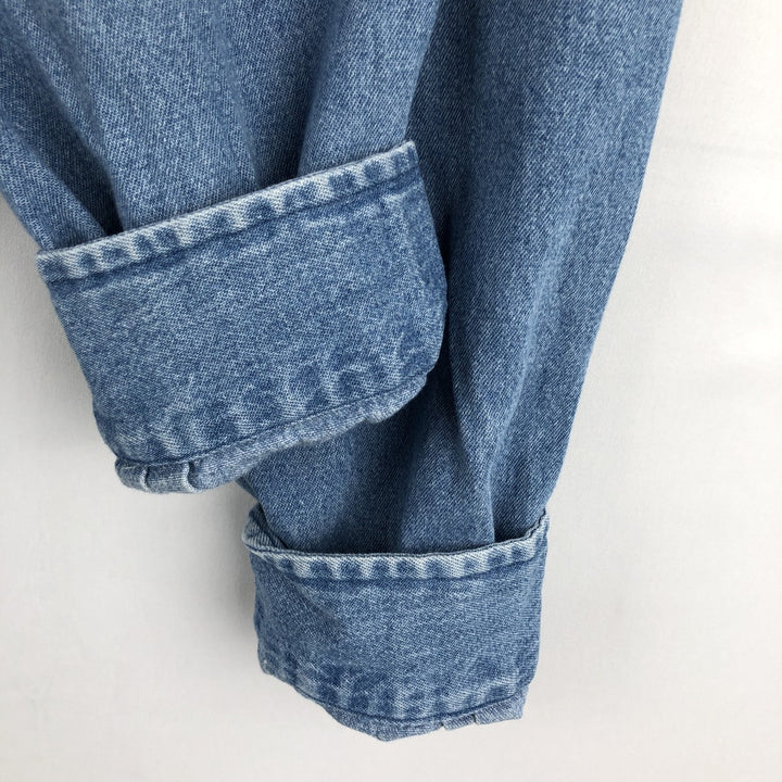 Ralph Lauren BLAKE Long-Sleeve Button-Down Denim Shirt, Men's Size XL (approx.) cotton blue type Vintage Second Hand
