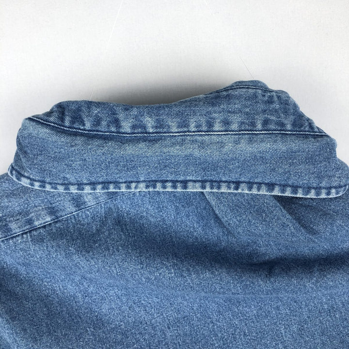 Ralph Lauren BLAKE Long-Sleeve Button-Down Denim Shirt, Men's Size XL (approx.) cotton blue type Vintage Second Hand