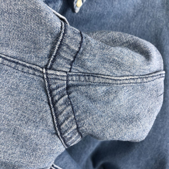 Ralph Lauren BLAKE Long-Sleeve Button-Down Denim Shirt, Men's Size XL (approx.) cotton blue type Vintage Second Hand