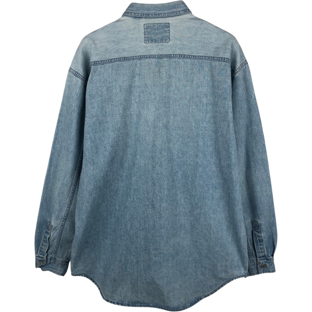 90'S Vintage Levi's Long Sleeve Denim Shirt, Men's Size Medium cotton Blue type light blue Vintage Second Hand