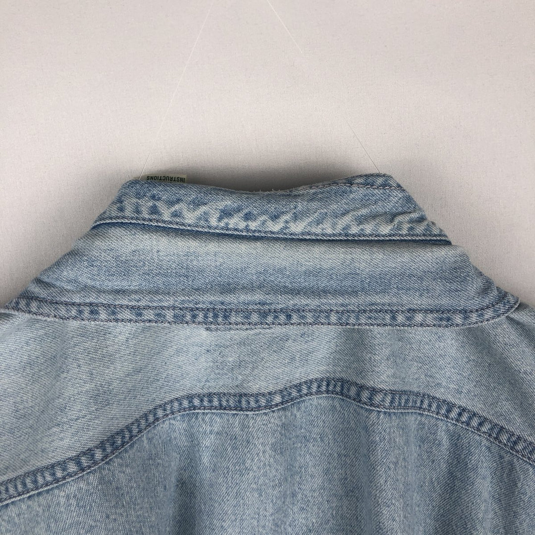 90'S Vintage Levi's Long Sleeve Denim Shirt, Men's Size Medium cotton Blue type light blue Vintage Second Hand