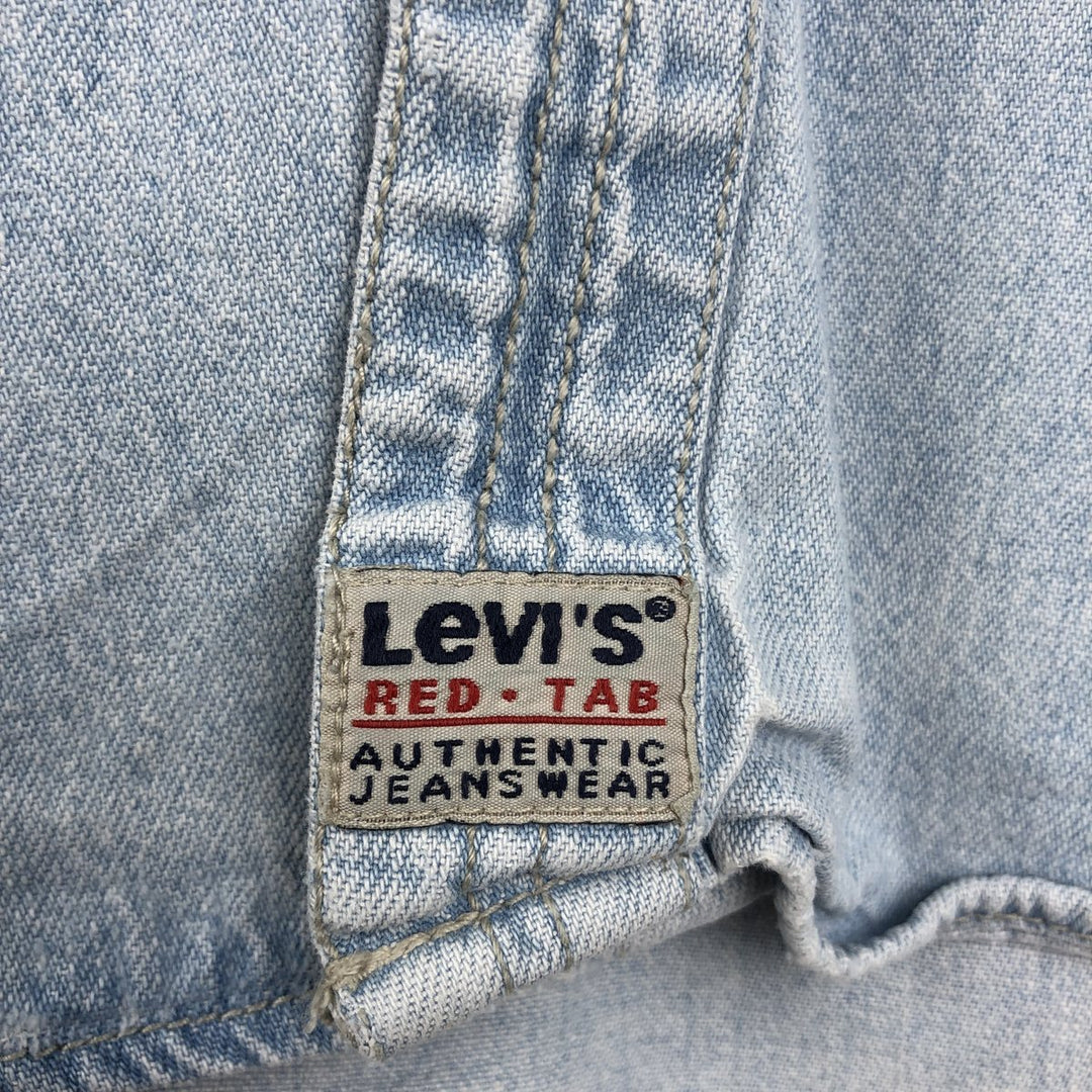 90'S Levi's RED TAB Long-Sleeve Denim Shirt, Men's Size L (approx.), Vintage cotton blue type Vintage Second Hand