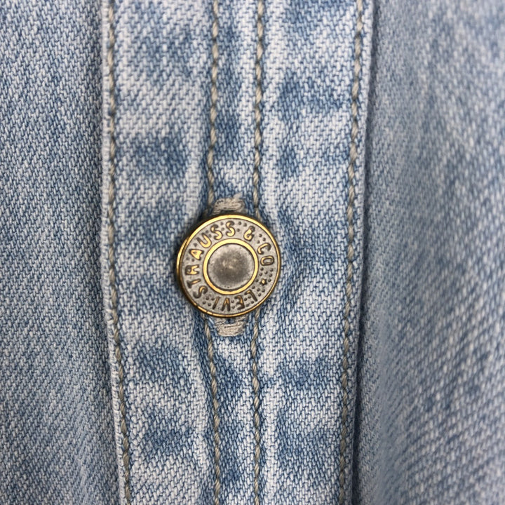 90'S Levi's RED TAB Long-Sleeve Denim Shirt, Men's Size L (approx.), Vintage cotton blue type Vintage Second Hand