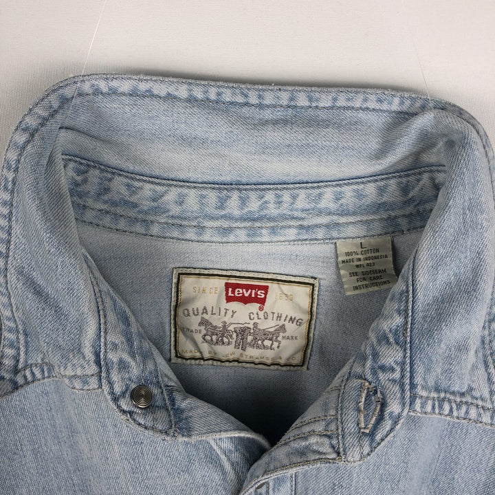 90'S Levi's RED TAB Long-Sleeve Denim Shirt, Men's Size L (approx.), Vintage cotton blue type Vintage Second Hand