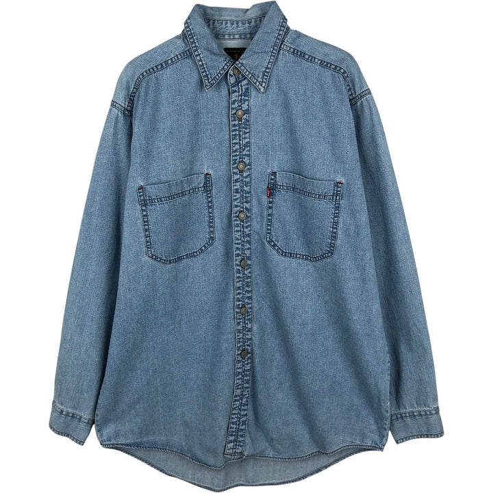 90s-00'S Levi's RED TAB JEANS Long-Sleeve Denim Shirt, Men's Size M (Equivalent), Vintage cotton Blue type light blue Vintage Second Hand