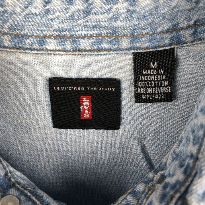 90s-00'S Levi's RED TAB JEANS Long-Sleeve Denim Shirt, Men's Size M (Equivalent), Vintage cotton Blue type light blue Vintage Second Hand