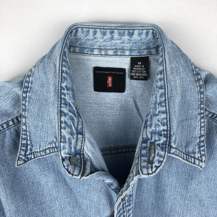 90s-00'S Levi's RED TAB JEANS Long-Sleeve Denim Shirt, Men's Size M (Equivalent), Vintage cotton Blue type light blue Vintage Second Hand