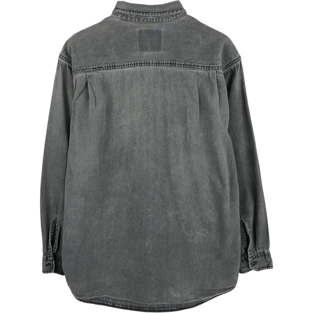 90'S Vintage Levi's Long Sleeve Denim Shirt, Men's Size Medium cotton gray type Vintage Second Hand