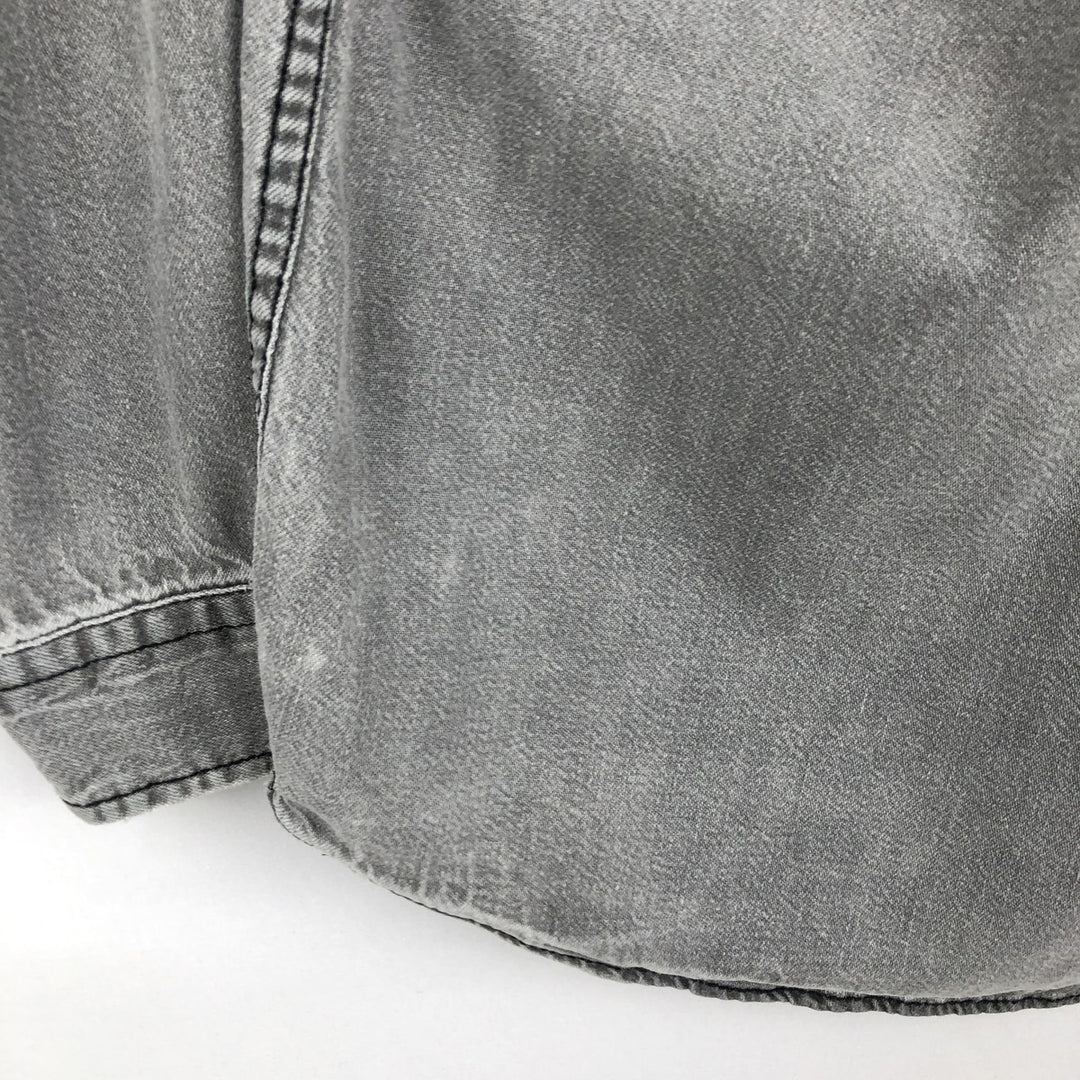 90'S Vintage Levi's Long Sleeve Denim Shirt, Men's Size Medium cotton gray type Vintage Second Hand