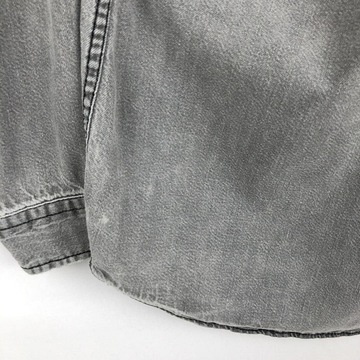 90'S Vintage Levi's Long Sleeve Denim Shirt, Men's Size Medium cotton gray type Vintage Second Hand