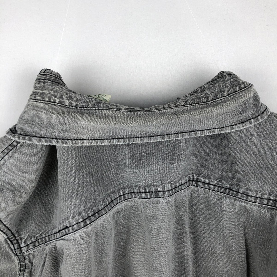 90'S Vintage Levi's Long Sleeve Denim Shirt, Men's Size Medium cotton gray type Vintage Second Hand