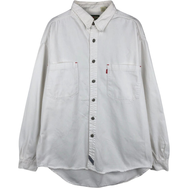 90'S Levi's long-sleeved white denim shirt, men's size L equivalent, vintage. cotton white type Vintage Second Hand