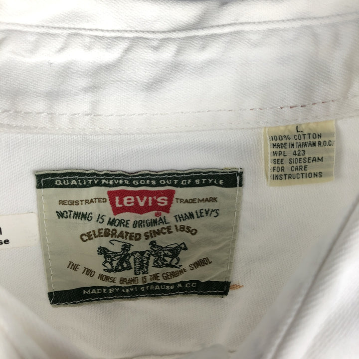 90'S Levi's long-sleeved white denim shirt, men's size L equivalent, vintage. cotton white type Vintage Second Hand
