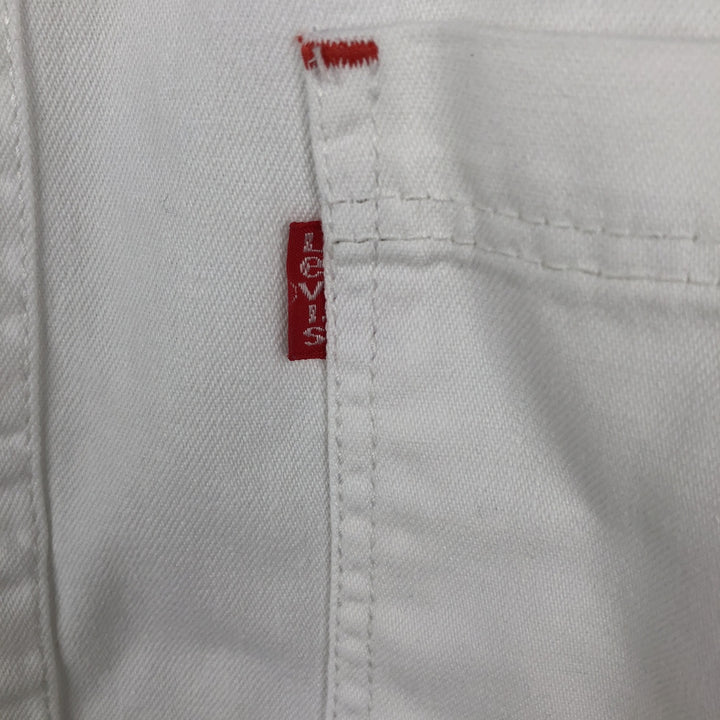 90'S Levi's long-sleeved white denim shirt, men's size L equivalent, vintage. cotton white type Vintage Second Hand