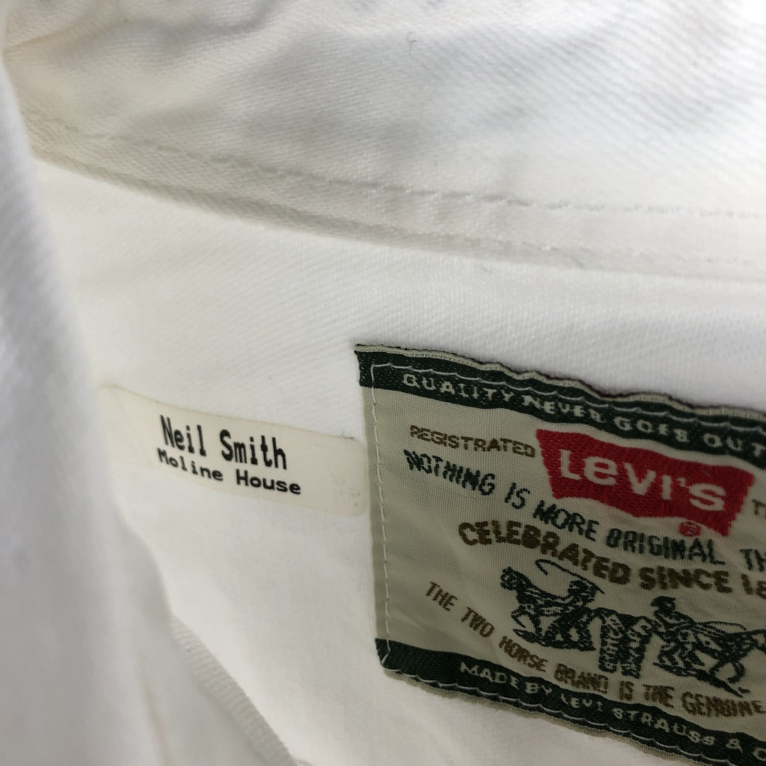90'S Levi's long-sleeved white denim shirt, men's size L equivalent, vintage. cotton white type Vintage Second Hand