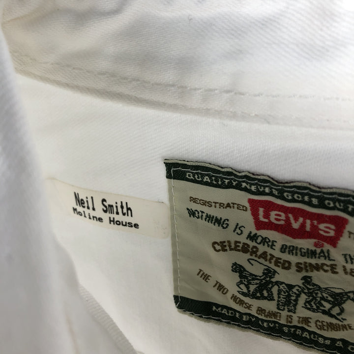 90'S Levi's long-sleeved white denim shirt, men's size L equivalent, vintage. cotton white type Vintage Second Hand