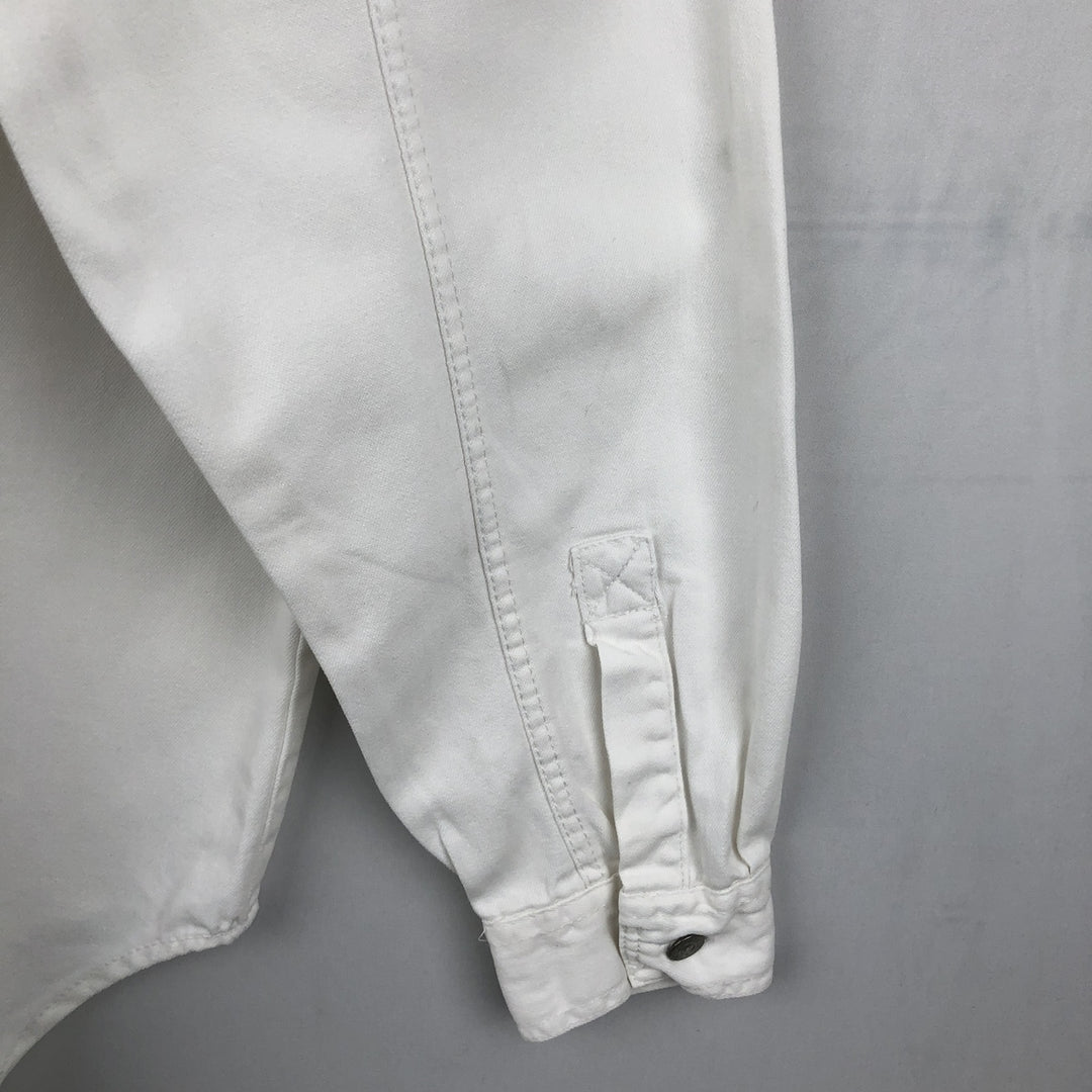 90'S Levi's long-sleeved white denim shirt, men's size L equivalent, vintage. cotton white type Vintage Second Hand
