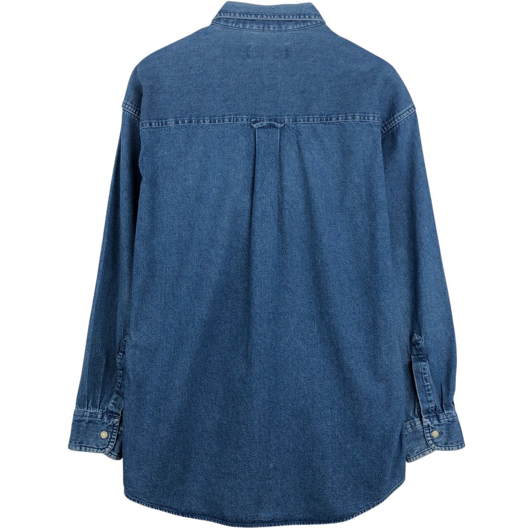 Ralph Lauren Chaps long-sleeved button-down denim shirt, men's size M cotton blue type Vintage Second Hand