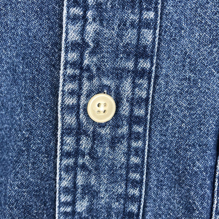 Ralph Lauren Chaps long-sleeved button-down denim shirt, men's size M cotton blue type Vintage Second Hand