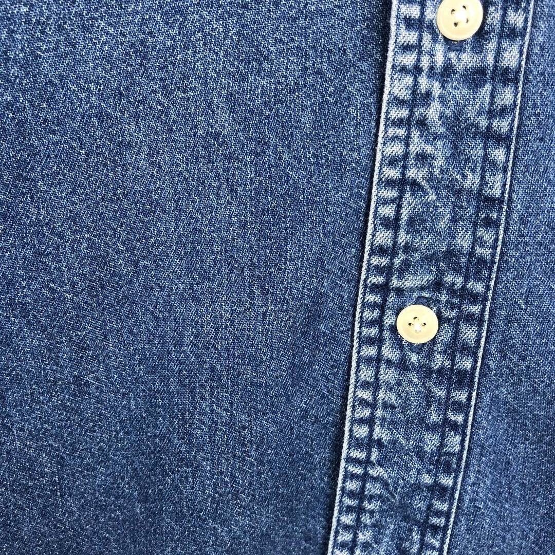 Ralph Lauren Chaps long-sleeved button-down denim shirt, men's size M cotton blue type Vintage Second Hand