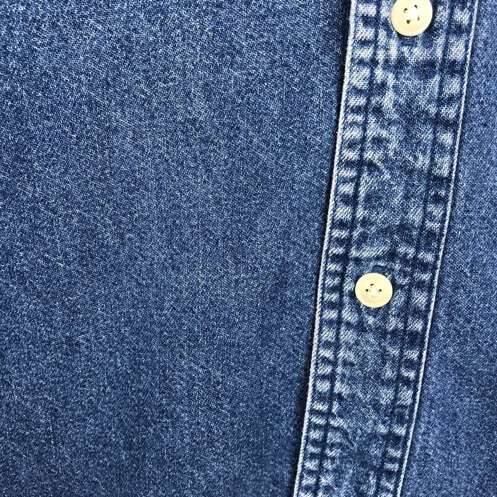 Ralph Lauren Chaps long-sleeved button-down denim shirt, men's size M cotton blue type Vintage Second Hand
