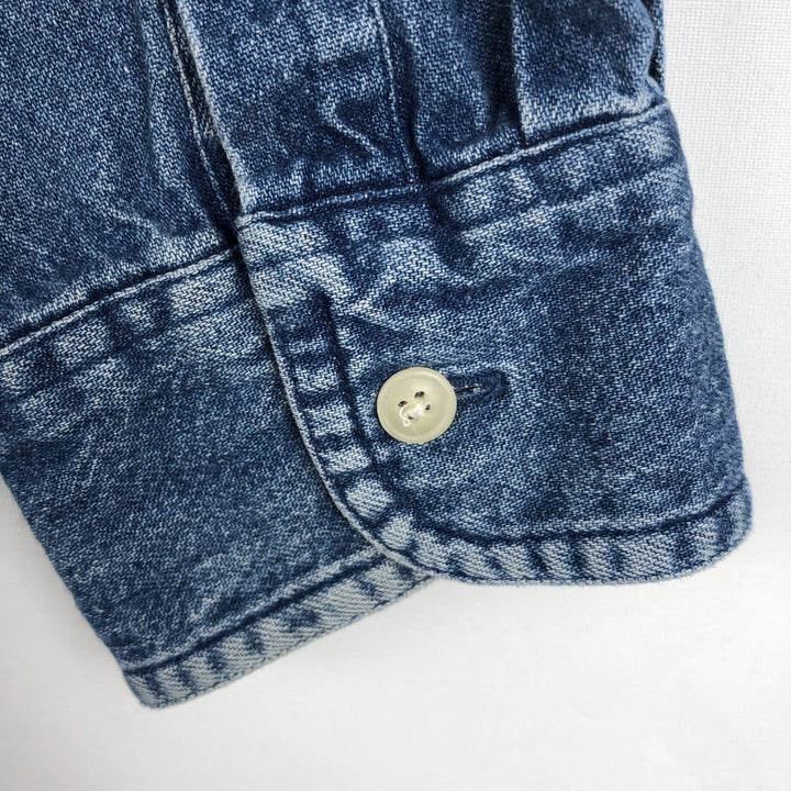 Ralph Lauren Chaps long-sleeved button-down denim shirt, men's size M cotton blue type Vintage Second Hand
