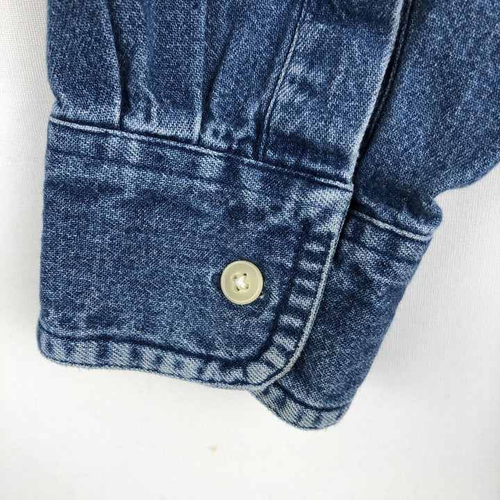 Ralph Lauren Chaps long-sleeved button-down denim shirt, men's size M cotton blue type Vintage Second Hand