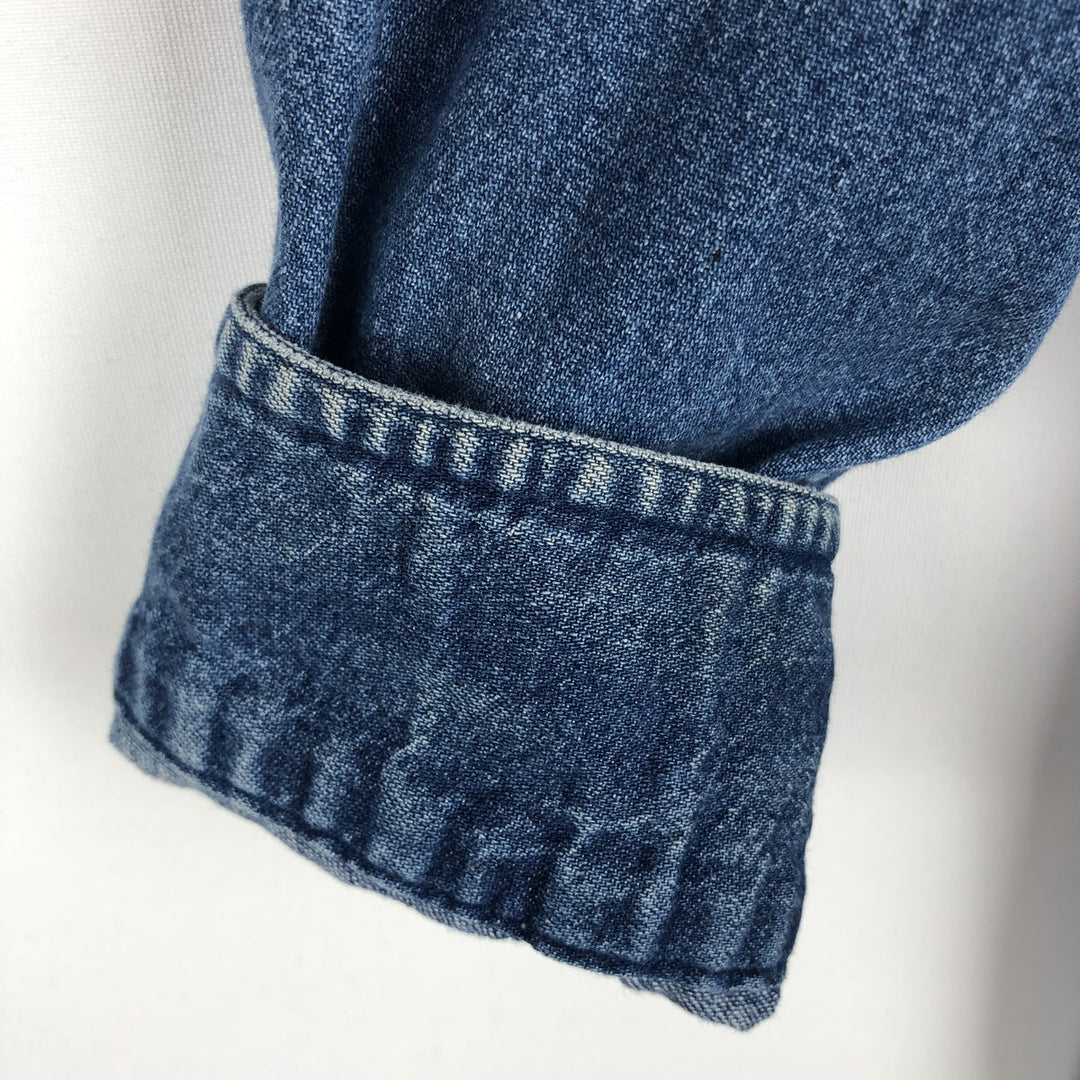 Ralph Lauren Chaps long-sleeved button-down denim shirt, men's size M cotton blue type Vintage Second Hand