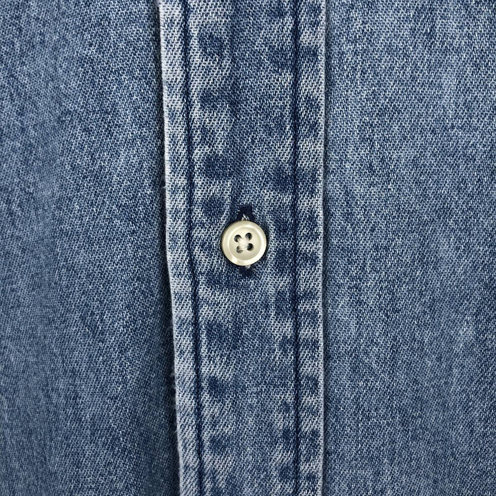Ralph Lauren BLAIRE Long-Sleeve Button-Down Denim Shirt, Men's Size S (approx.) cotton Blue type light blue Vintage Second Hand