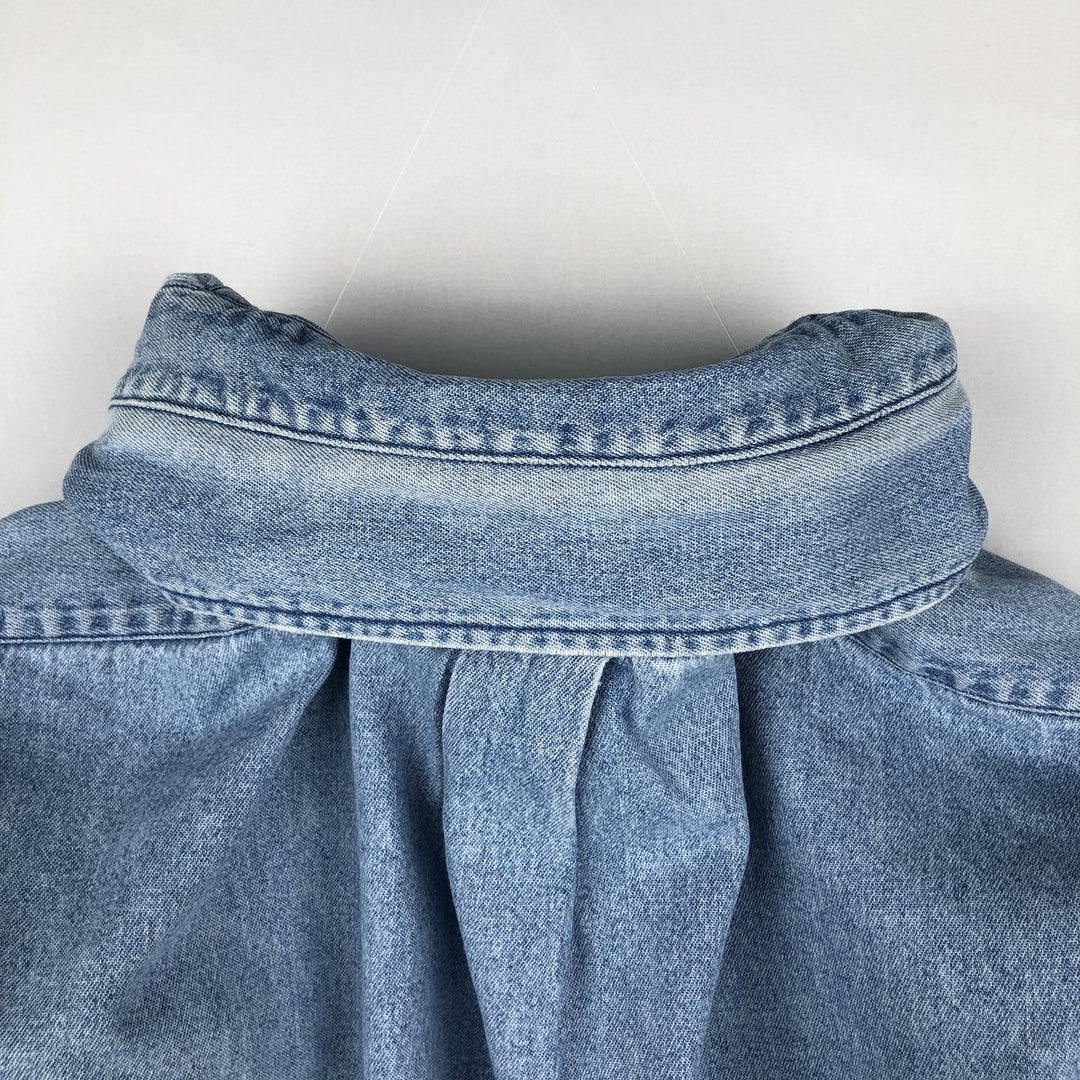 Ralph Lauren BLAIRE Long-Sleeve Button-Down Denim Shirt, Men's Size S (approx.) cotton Blue type light blue Vintage Second Hand