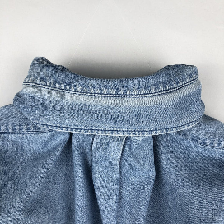 Ralph Lauren BLAIRE Long-Sleeve Button-Down Denim Shirt, Men's Size S (approx.) cotton Blue type light blue Vintage Second Hand